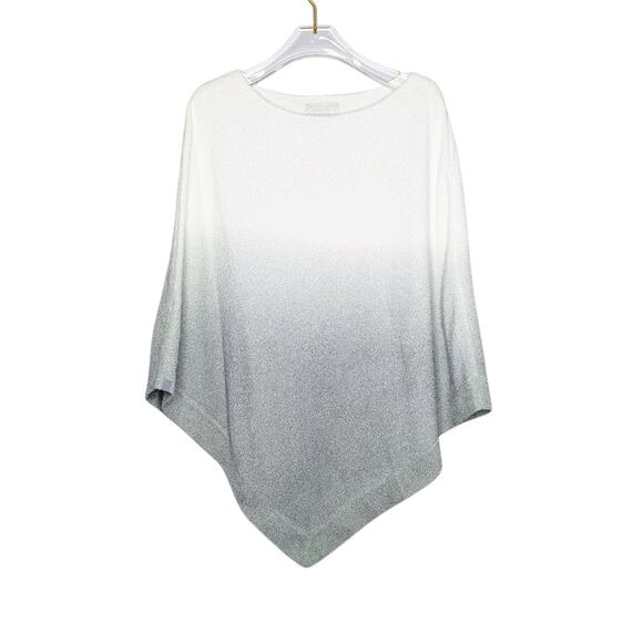 Barefoot Dreams Sea Green Cozy Chic Poncho Ombre Dyed Asymmetrical Cut One Size - Picture 1 of 7